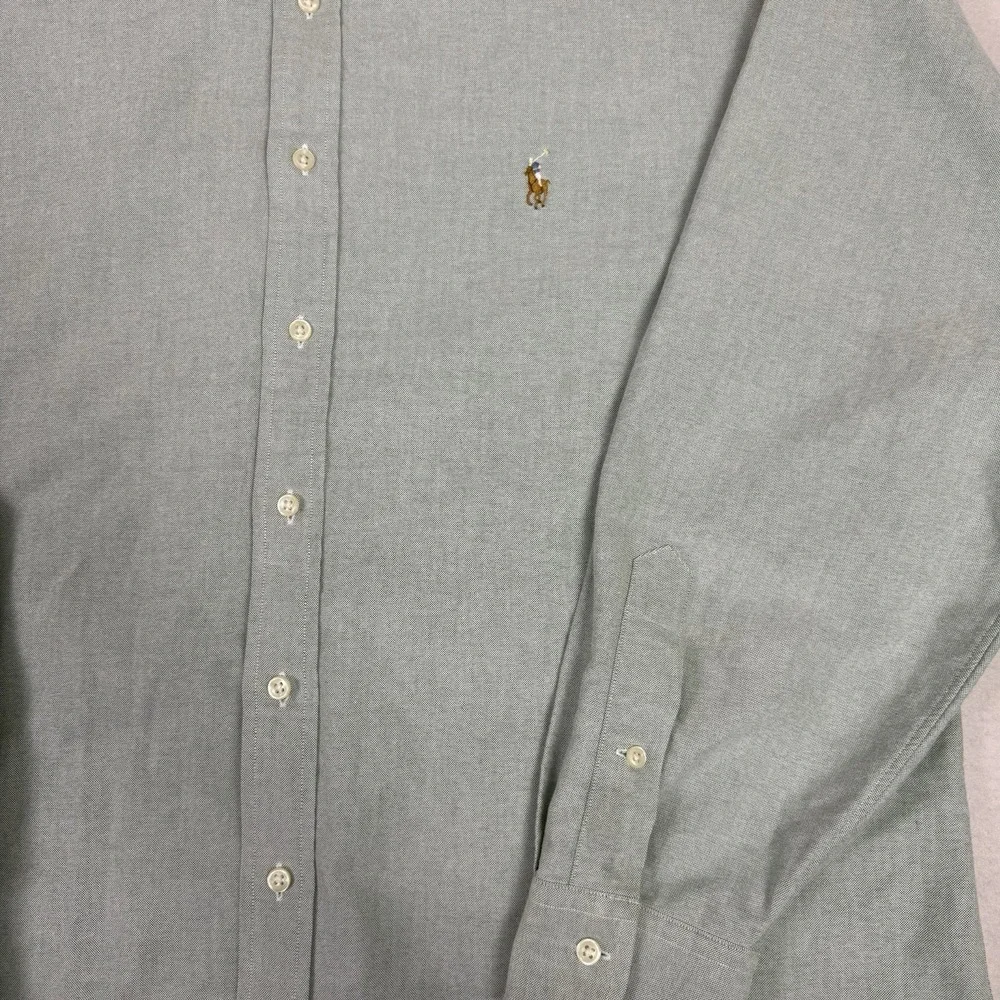 Polo Ralph Lauren Classic Fit‎ Mens 17.5 34/35 Mint Green Oxford Shirt LS
